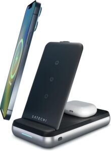 Satechi Duo wireless charger stand with 10,000mAh power bank — 3-in-1 portable charging dock