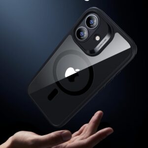 ESR hybrid military-grade clear black iPhone 17 case with camera-control bumper