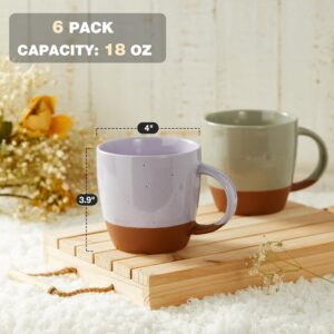 family breakfast mugs Morandi 18oz ceramic mug set of 6 microwave-safe