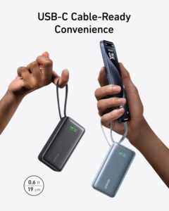 Anker 10,000mAh Nano power bank with built-in USB-C cable and 30W output