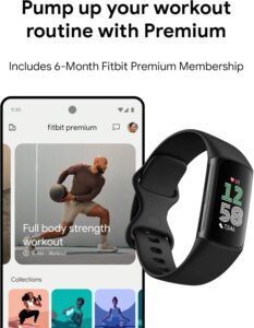 Fitbit Charge 6 fitness tracker in obsidian black with GPS and heart-rate monitoring