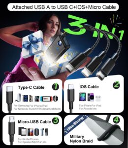 concert power bank 60000mAh 22.5W fast charging portable charger with cables