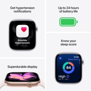 Apple Watch Series 11 46mm GPS with jet black aluminum case and black sport band