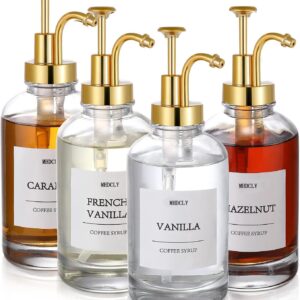Syrup Dispenser - 16.9oz Coffee Bar Pump Dispenser 4-Pack