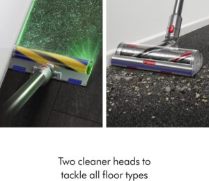 Dyson V15 Detect Plus cordless vacuum with laser dust detection and powerful suction in yellow/nickel