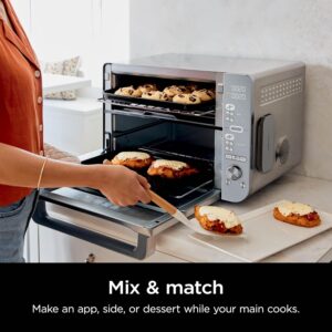 Ninja Double Stack XL countertop oven and air fryer with DualZone Smart Finish, stainless steel