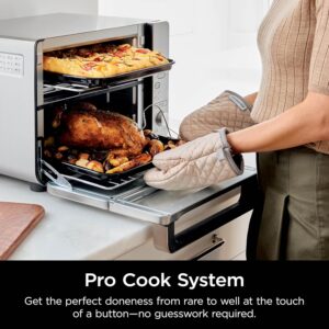 Ninja Double Stack XL countertop oven and air fryer with DualZone Smart Finish, stainless steel