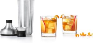 cocktail tool kit OXO Steel 24oz cocktail shaker for home mixology