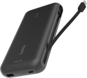 Belkin iPhone 17 power bank 20000mAh 30W integrated cable portable charger Belkin iPhone 17 power bank