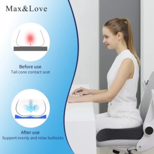 Portable Memory Foam seat Cushion orthopedic tailbone and sciatica support dark gray