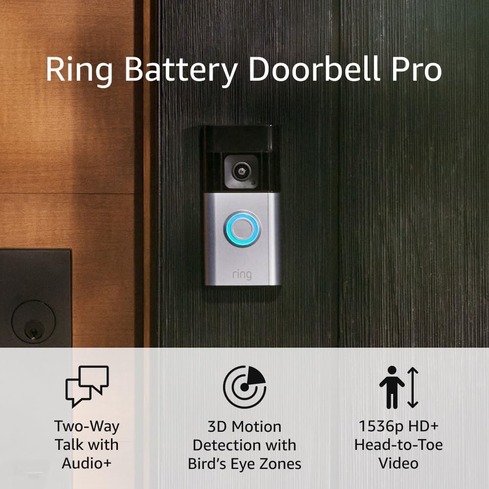 smart doorbell camera Ring Battery Doorbell Pro 1536p HD+
