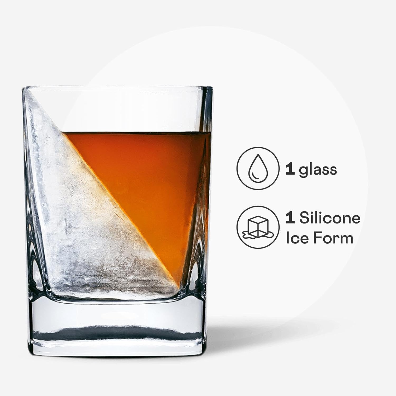 whiskey glass Corkcicle Whiskey Wedge 9oz with silicone ice mold
