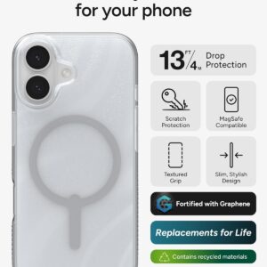 Zagg iPhone 17 case Milan Snap Silver Glitter Swirl MagSafe graphene-strengthened