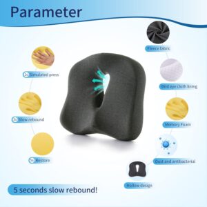 Portable Memory Foam seat Cushion orthopedic tailbone and sciatica support dark gray