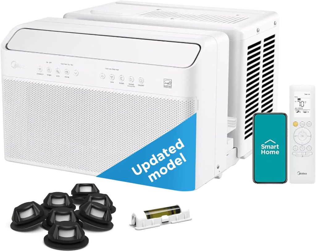 Midea 12,000 BTU U Shaped Smart Inverter Window Air Conditioner - Cools 550 Sq Ft, Ultra Quiet with Open Window Flexibility