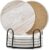 Marble Ceramic Drink Coasters – Set of 6 with Holder for Home Table